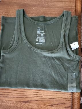 GAP Olive Green Ribbed Tank Top